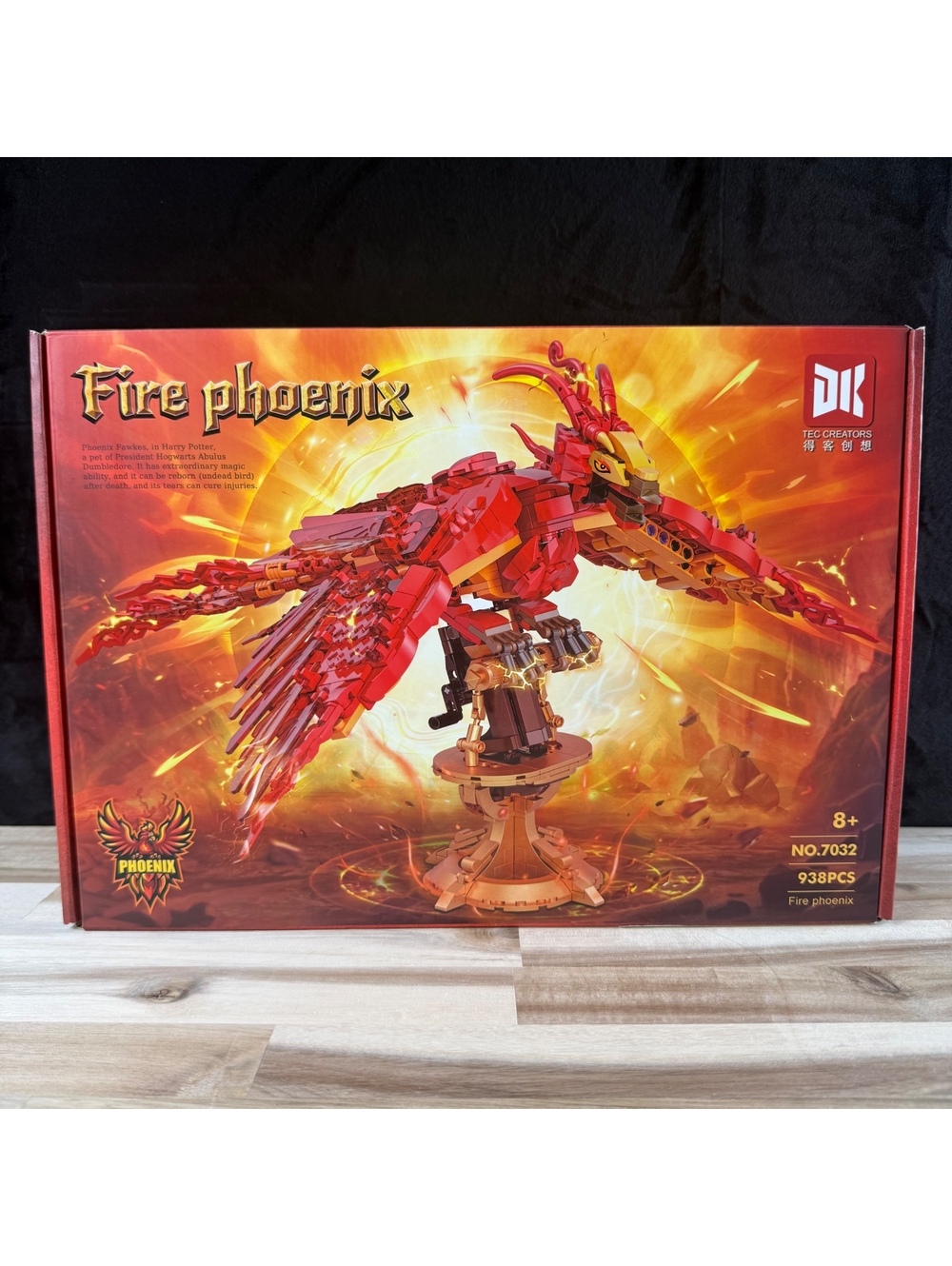 Fire Phoenix Building Set, 938 Pcs, Compatible with Major Brands